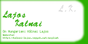 lajos kalnai business card