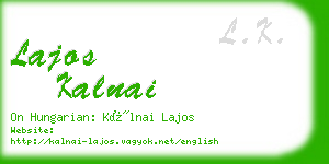 lajos kalnai business card